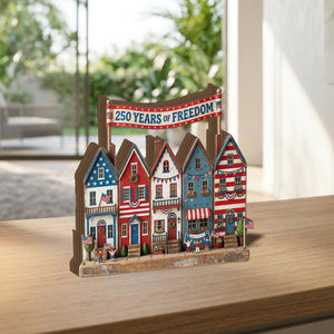 250 Years Freedom 2D FLAT Wooden Block Decor