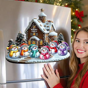 Merry Christmas Snowman - Personalized Family Decal