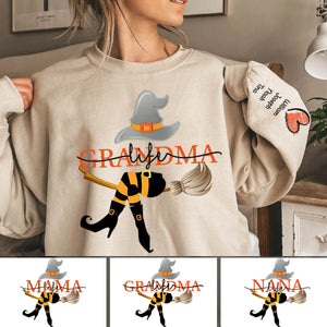Personalized Grandma Life Witch With Grandkids Halloween Sweatshirt