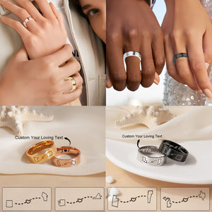 Personalized Engraving Couple Name State Ring -Gift For Christmas