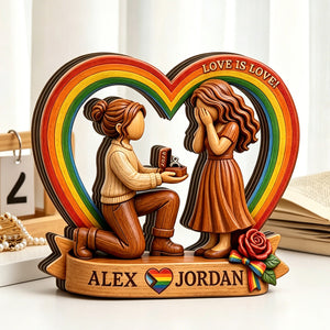 Personalized LGBTQ Proposal Plaque – Custom Proposal & Anniversary Gift For Couple