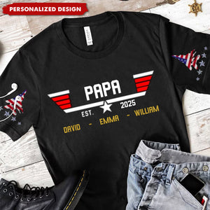 Personalized Papa, Grandpa's Birthday, Father's Day Gift T-Shirt