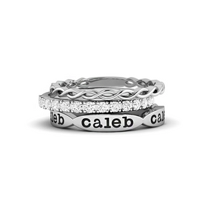 Personalized Grandma Mom Stacking Name Rings