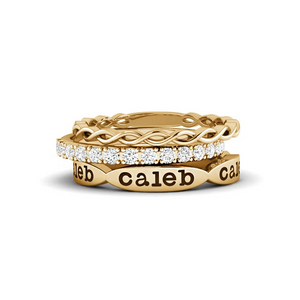 Personalized Grandma Mom Stacking Name Rings