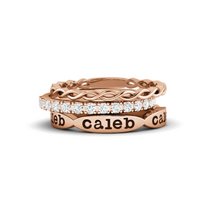 Personalized Grandma Mom Stacking Name Rings