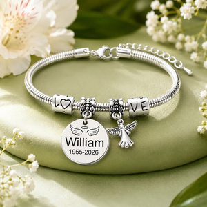Always In My Heart, Personalized Angel Memorial Bracelet