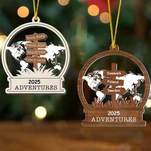 Personalized Traveling Christmas Wooden Ornament