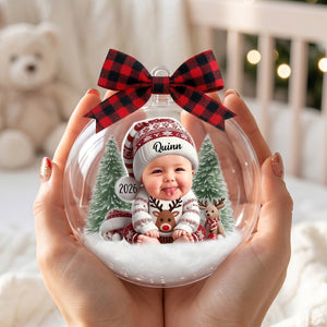 Custom Baby Christmas Acrylic Ball Ornament-Upload Photo