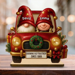 Christmas Wreath and Red Truck Custom Plaque