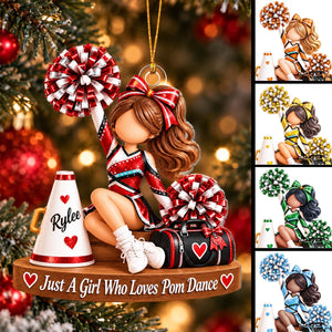 Personalized Pom Dance Girl Ornament,Pom Dancer Christmas Gift