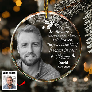 We're Always with You - Custom Photo Memorial Glass Ornament