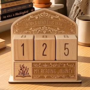 Books Read This Year β Wooden Reading Tracker & Desk Decor