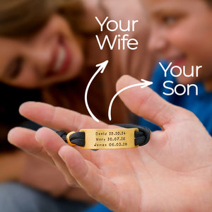 Personalized Engraved Men Bracelet - Father's Day Gift