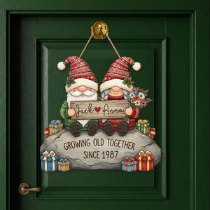 Growing Old Together - Personalized Couple Wooden Sign