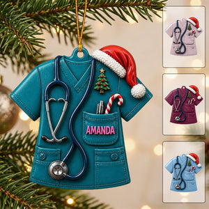 Personalized Nurse Christmas Ornament, Medical Holiday Gift With Name