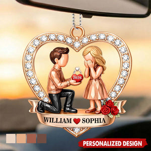 Couple Marriage - Personalized Acrylic Car Ornament