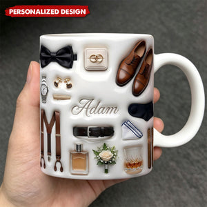 Personalized Custom Name Groom 3D Effect Ceramic Mug