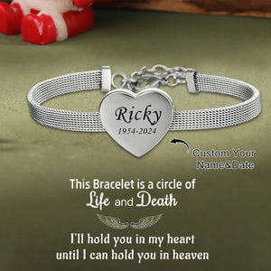 Personalized Custom Engraved Name&Date Heart Bracelet - Gift For Christmas