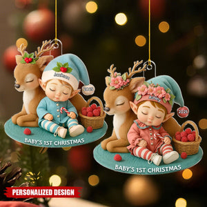 Baby's 1st Christmas Ornament - Personalized Newborn Holiday Gift 2025
