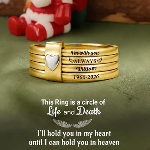 Memorial I'm With You Always - Personalized Heart Stacking Rings