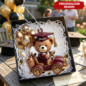 Personalized Class Of Graduation Bear, Car Hanging Ornament