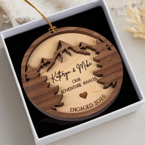 Our Adventure Awaits - First Christmas Custom Engaged Ornament
