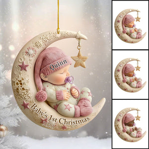 Personalized Baby First Christmas Acrylic Ornament, Gift For New Parents
