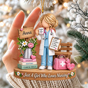 Personalized Nurse Christmas Ornament, RN Nursing Gift