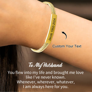 Personalized Custom Engraved Name&Date Memorial Bangle Bracelet