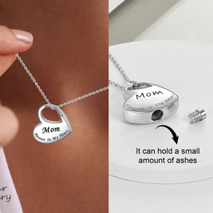Personalized Memorial Urn Heart Ashes Necklace- Gift For Lovers