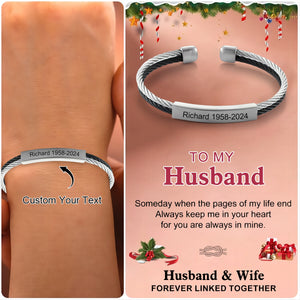 Personalized Custom Engraved Name&Date Memorial Bangle Bracelet
