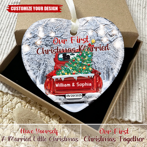 Our First Christmas Married - Personalized Ceramic Ornament