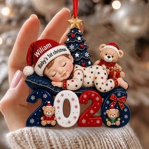 Personalized Baby’s First Christmas Ornament, Custom Name Newborn Gift