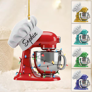 Custom Baking Mixer Lights Christmas Ornament, Baker Gift For Chef