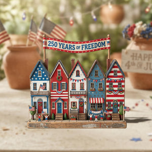250 Years Freedom 2D FLAT Wooden Block Decor