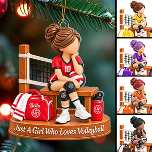 Personalized Volleyball Girl Ornament, Custom Name Athlete Team Gift, Volleyball Team Christmas Gift