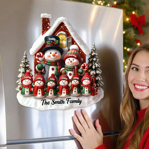 Hearts Stay Together - Personalized Christmas Decal For Snowman Family