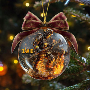Personalized Firefighter Christmas Ornament, Gift For Him