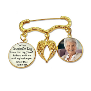 Personalized Memorial Boutonniere Charm Pin With Wings