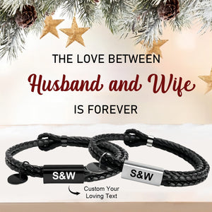 Personalized Couples Braided Rope Bracelet - Gift For Christmas