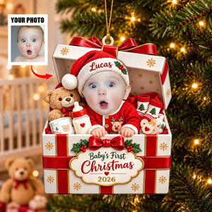 Personalized Baby First Christmas Ornament, Custom Baby Photo Ornament,Newborn Gift