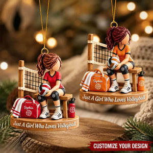 Personalized Volleyball Girl Christmas Ornament - Custom Volleyball Player Gift