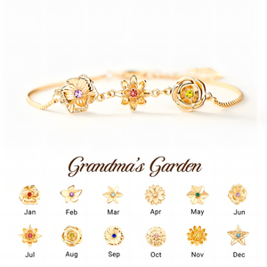Personalized 1-10 Three-Dimensional Birth Flowers Bracelet-Christmas/Mother's Day Gift