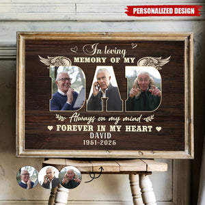 Personalized Memorial Photo Canvas, Sympathy Gifts For Loss Of Father