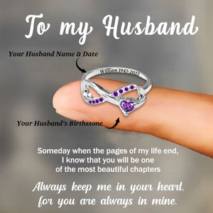 Eternal Love-Custom Birthstone Ring For Memorial Husband