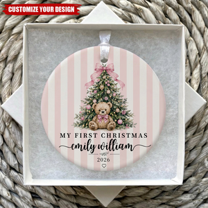 Personalized Baby First Christmas Ornament With Baby Name