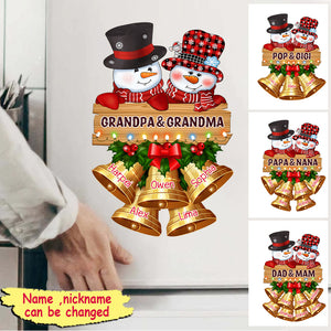 Personalized Snowman Papa Nana Family Christmas Gift Xmas Sticker Decal