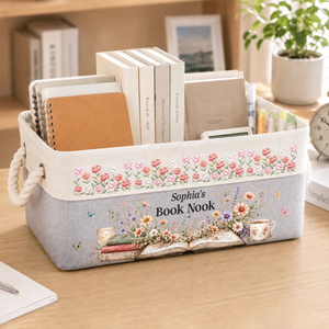 Custom Storage Basket-Personalized Bookish Gifts For Book Lovers, Bookworms, Readers