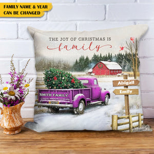 Personalized Custom Family Farm Christmas Truck Pillow Case