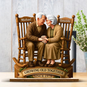 Love That Grows With Time Couple Personalized Wood Plaque